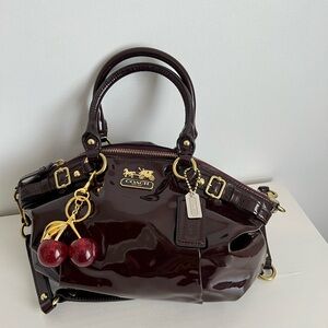 Coach Dark Burgundy Patent Leather Satchel